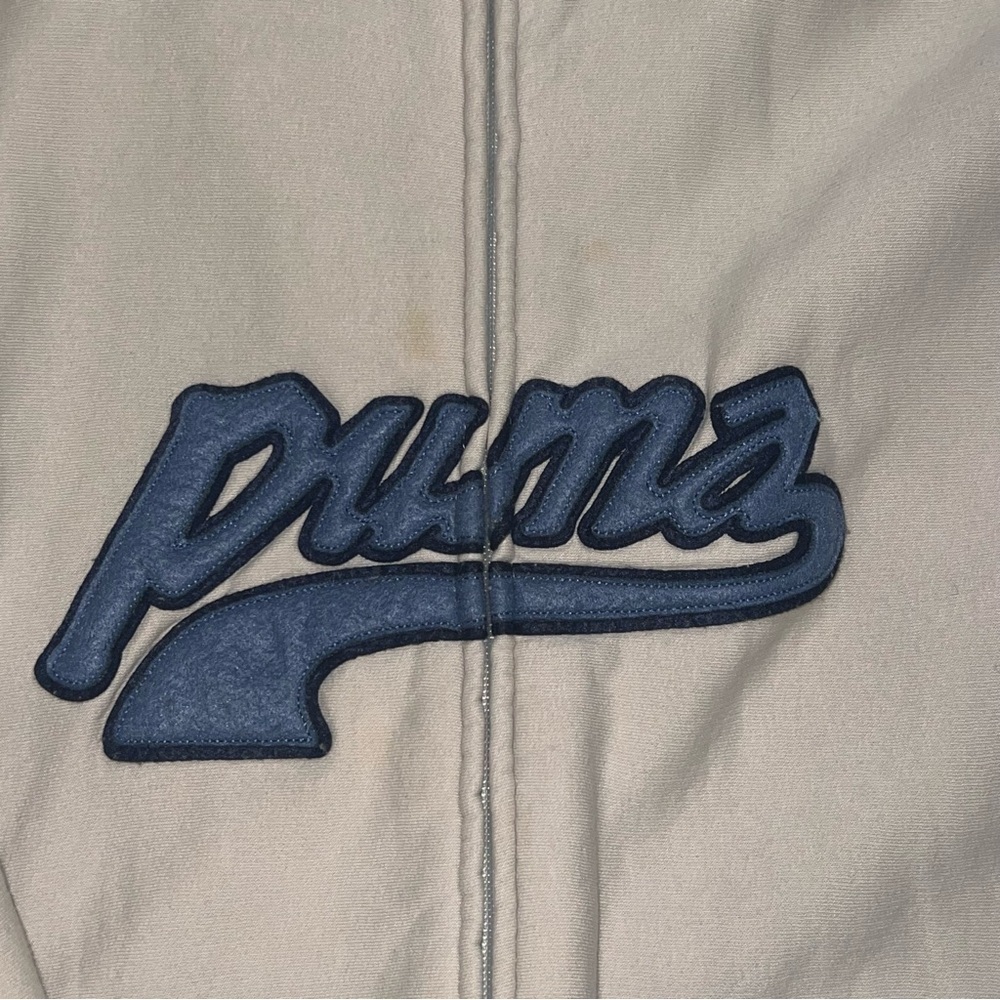 Puma Men’s Logo Zip-Up Fleece Size XL CREAM COLOR - Picture 4 of 6